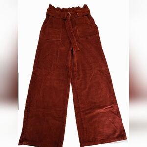 Near And Dear Rust Corduroy Wide-Leg Pants